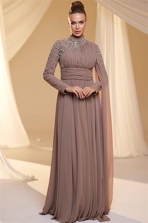 Nihal Tesettür Abiye Vizon