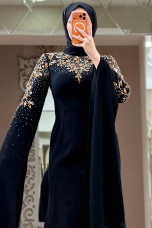 Nihan Tesettür Abiye Siyah