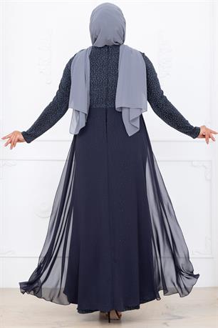Nil Tesettür Abiye Antrasit