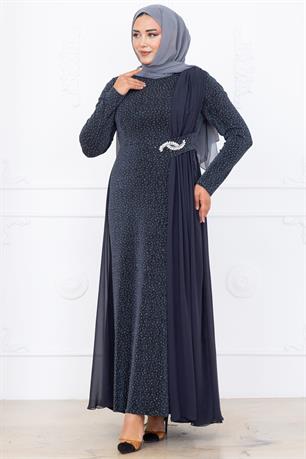Nil Tesettür Abiye Antrasit