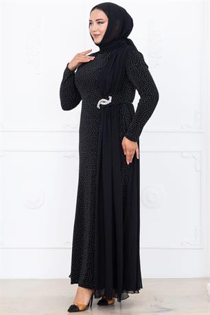 Nil Tesettür Abiye Siyah