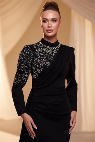 Nil Tesettür Abiye Siyah