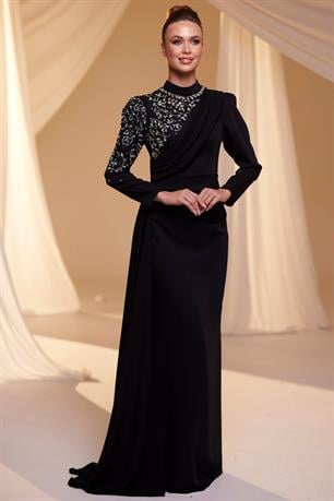 Nil Tesettür Abiye Siyah