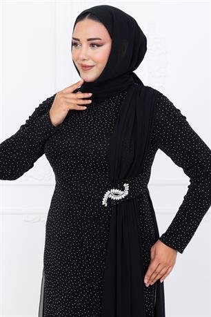 Nil Tesettür Abiye Siyah