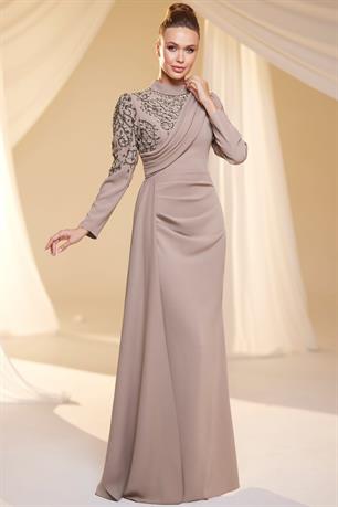 Nil Tesettür Abiye Vizon