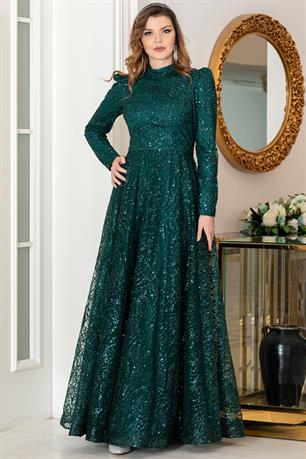 Nilda Tesettür Abiye Zümrüt