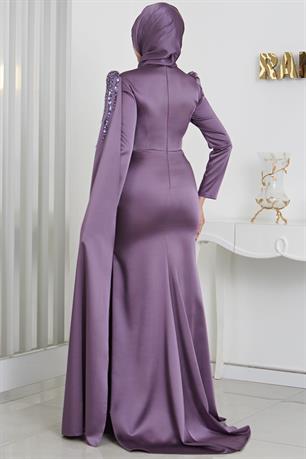 Noura Tesettür Abiye Lavanta