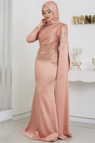 Noura Tesettür Abiye Rose