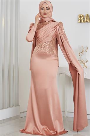 Noura Tesettür Abiye Rose