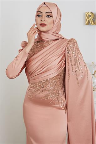 Noura Tesettür Abiye Rose