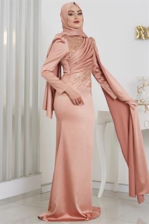 Noura Tesettür Abiye Rose