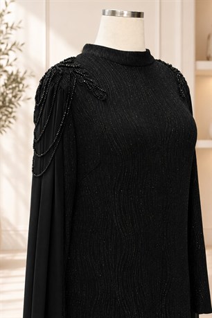 Nurşah Tesettür Abiye Siyah