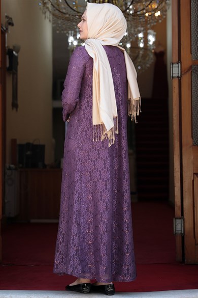 Papatya Tesettür Abiye Gül Kurusu