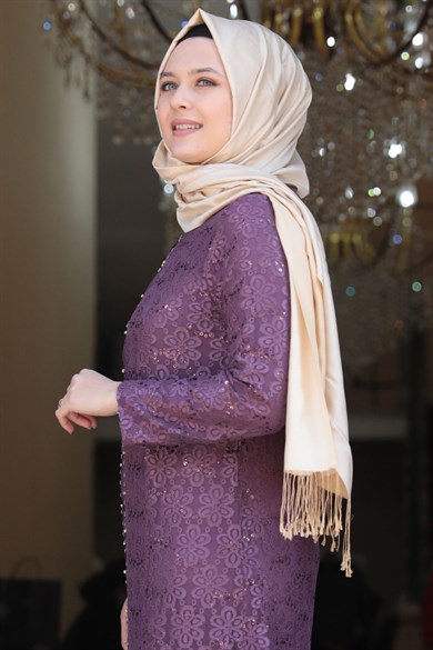 Papatya Tesettür Abiye Gül Kurusu