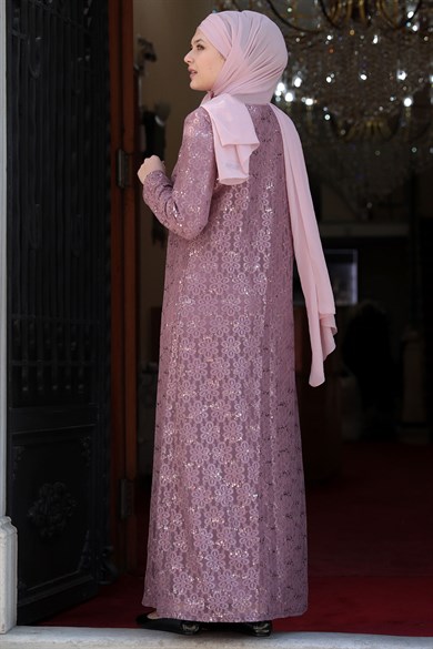 Papatya Tesettür Abiye Pudra