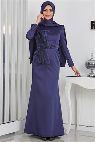 Papyon Tesettür Abiye Lacivert