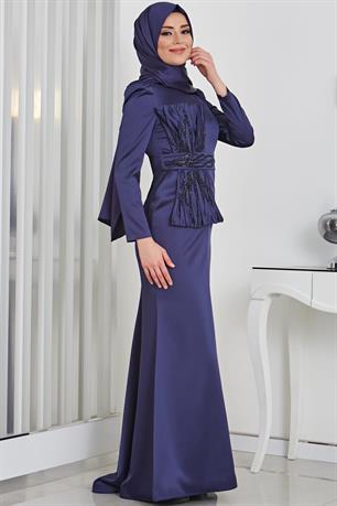 Papyon Tesettür Abiye Lacivert
