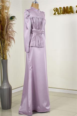 Papyon Tesettür Abiye Lila