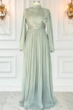 Pelin Tesettür Abiye Mint