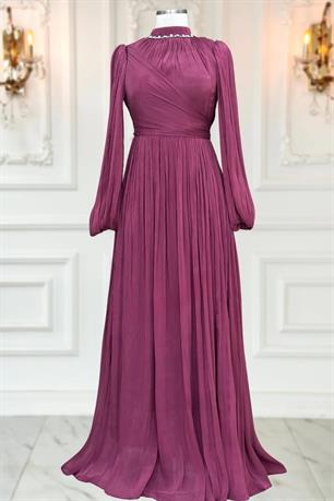 Pelin Tesettür Abiye Vişne