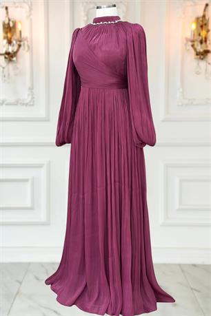 Pelin Tesettür Abiye Vişne