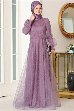 Peri Tesettür Abiye Lavanta