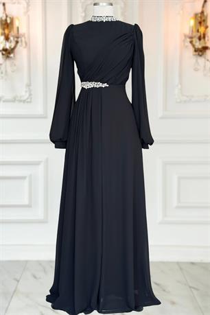 Peri Tesettür Abiye Siyah