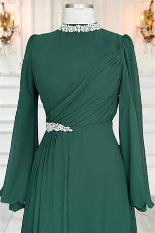 Peri Tesettür Abiye Zümrüt