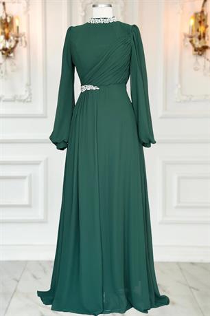 Peri Tesettür Abiye Zümrüt