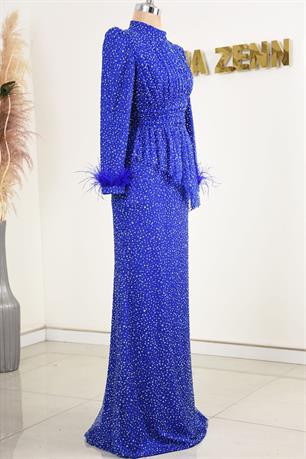 Rachalle Tesettür Abiye Saks