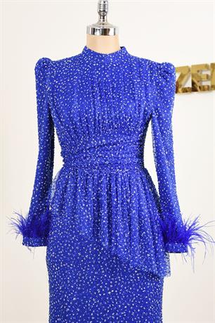 Rachalle Tesettür Abiye Saks