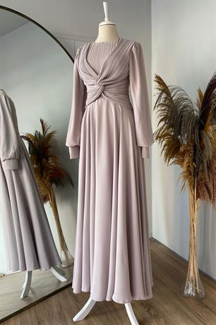 Rana Tesettür Abiye Bej