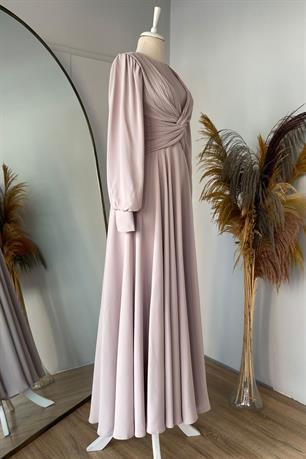 Rana Tesettür Abiye Bej