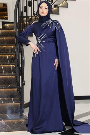 Rana Tesettür Abiye Lacivert