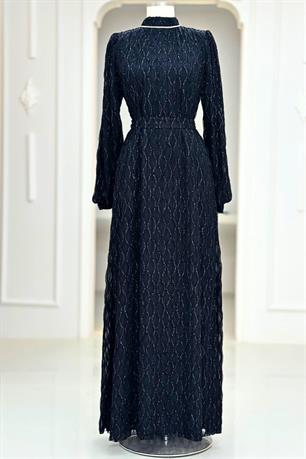 Ravza Tesettür Abiye Siyah