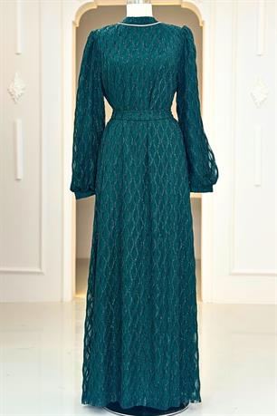 Ravza Tesettür Abiye Zümrüt