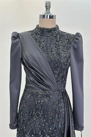 Regina Tesettür Abiye Antrasit