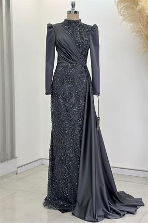 Regina Tesettür Abiye Antrasit