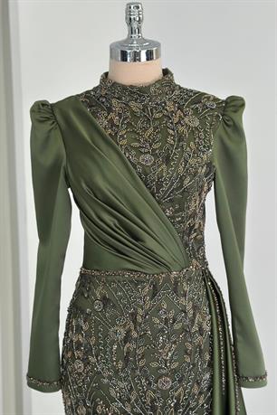 Regina Tesettür Abiye Haki