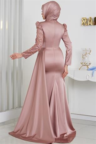 Rosa Tesettür Abiye Bakır