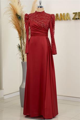 Rosa Tesettür Abiye Kırmızı