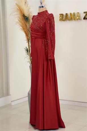 Rosa Tesettür Abiye Kırmızı