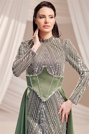 Royal Tesettür Abiye Haki