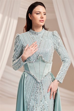 Royal Tesettür Abiye Mint