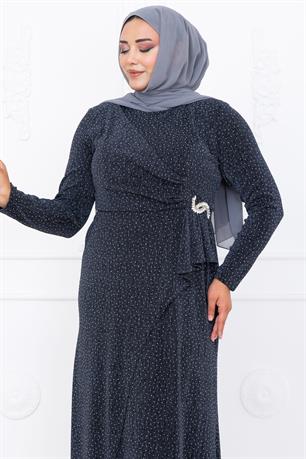 Roza Tesettür Abiye Antrasit
