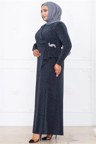 Roza Tesettür Abiye Antrasit