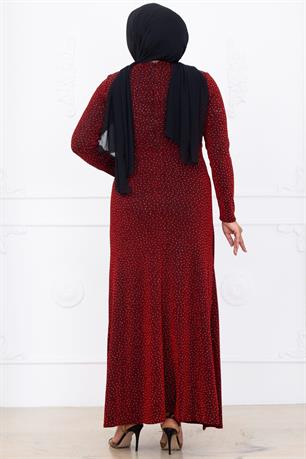 Roza Tesettür Abiye Bordo