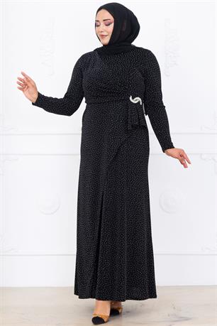 Roza Tesettür Abiye Siyah
