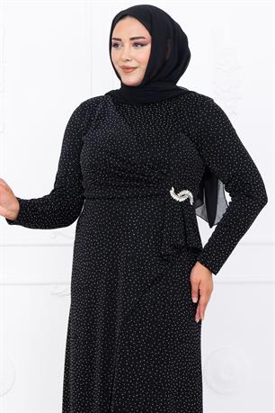 Roza Tesettür Abiye Siyah