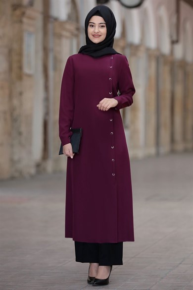 Rümeysa Tesettür Takım Mürdüm